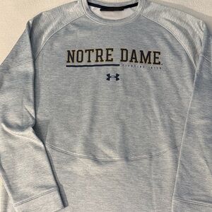 NWOT Under Armour Light Gray Notre Dame Sweatshirt